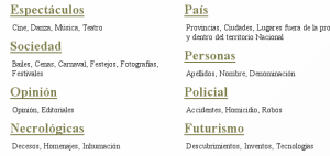 Categor&iacute;as Internet