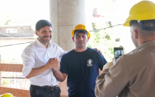 Pullaro recorrió la obra del Instituto Superior N° 8 “Almirante Guillermo Brown”, edificio que será clave en la formación docente