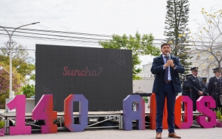 El gobernador Pullaro participó del acto por el 140° de la ciudad de Sunchales